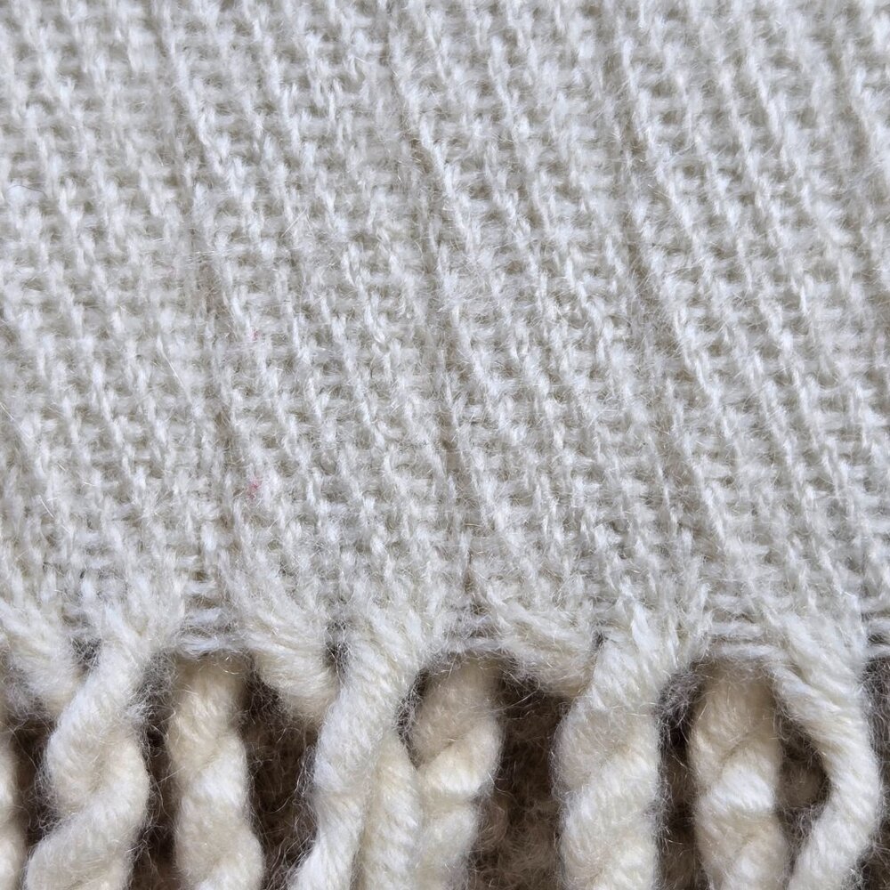 Aone Stodius 100% Wool Scarf Woven Ribbed Midweight Italy - Picture 5 of 11